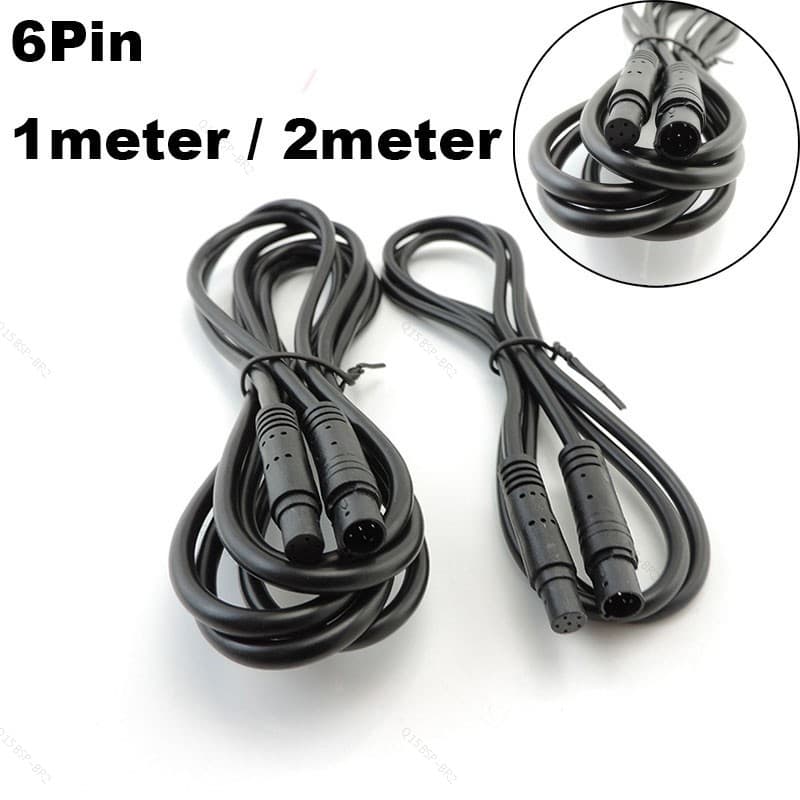 6pin Macho Para Fêmea Carro DVR Câmera De Visão Traseira Conector Cobre Cabo Fio 6 Núcleo Extensão BR15B2