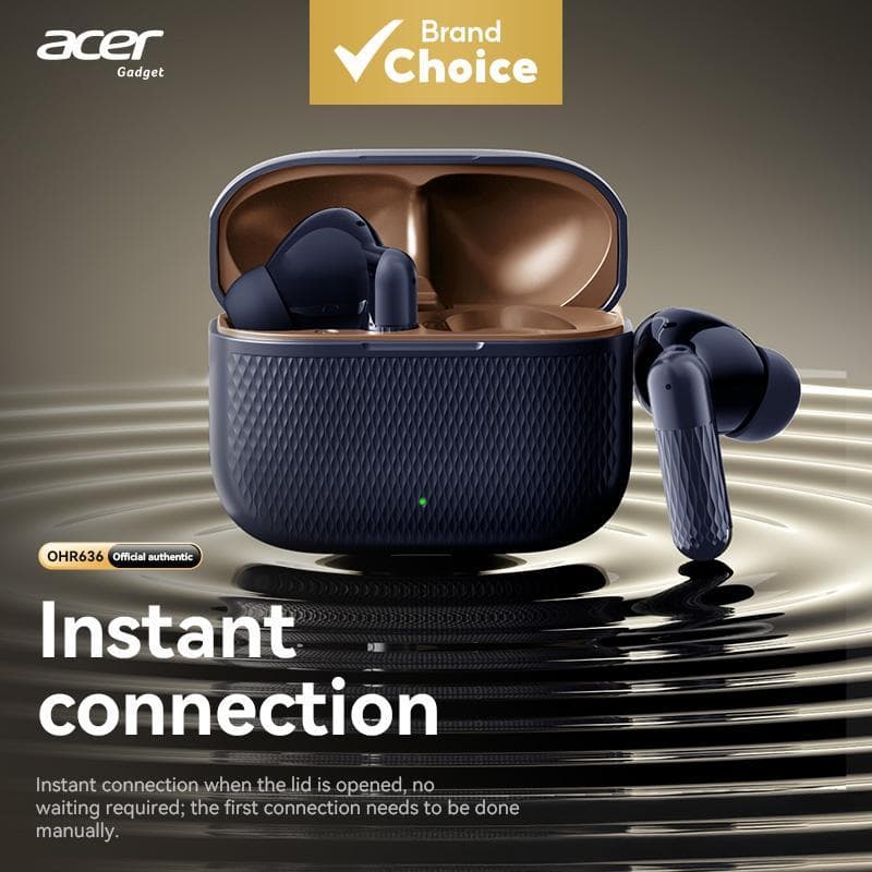 Fones de Ouvido Acer OHR636, Sem Fio TWS, Fones Bluetooth HiFi, ANC, Carregamento Tipo-C, Fone de Ouvido com