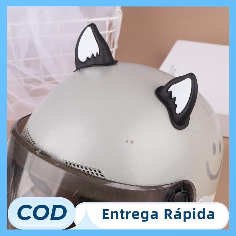 Capacete Da Motocicleta Decorações De Orelha De Gato Acessório Para Scooter Bicicleta Adesivo Moto Skate Ciclismo Em Est