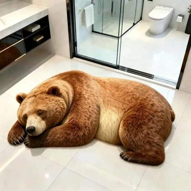 [Novo produto] 3D Visual Cartoon Animal Imitação Cashmere Tapete Sala de estar Tapete de entrada antiderrapante Resisten