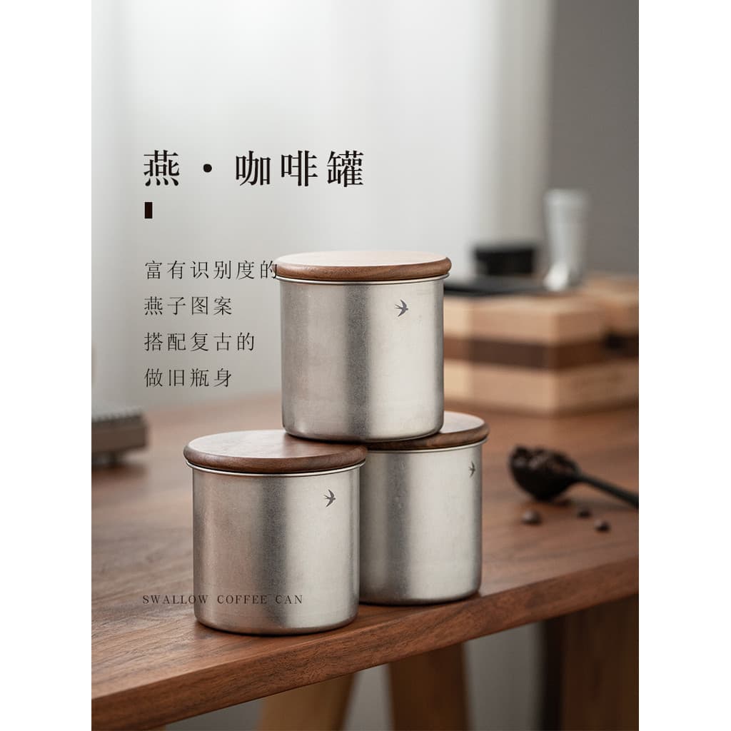 Latas seladas em pó de café retrô japonês, aço inoxidável, grãos de café multigrãos, latas de chá, armazenamento de camé