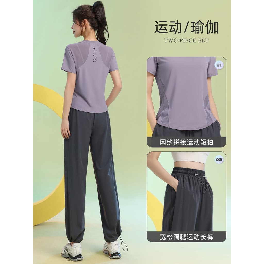 Roupas de Fitness de secagem rápida correndo terno esportivo feminino 2026 novo estilo verão moda profissional roupas de