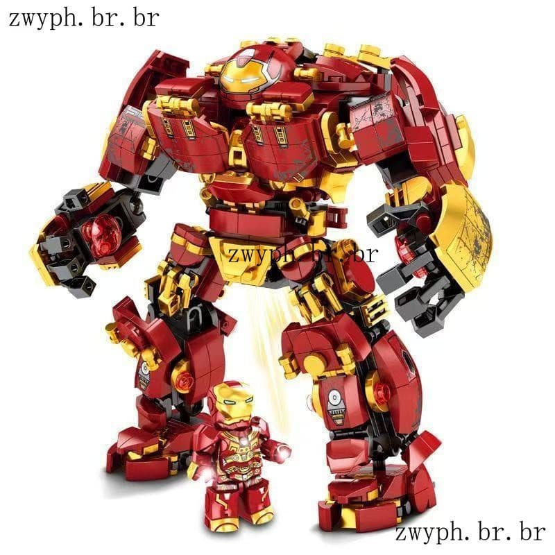 568 Peças Compatíveis com Lego Marvel Super Robot Iron Man Mecha Hulkbuster MK44 Figuras Blocos de Montar Brinquedos KRW