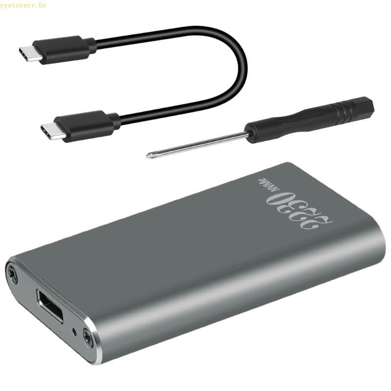 YYS Caixa Externa Liga Alumínio Para SSDs 2230 NVMe USB 3 2 Type C Gabinete