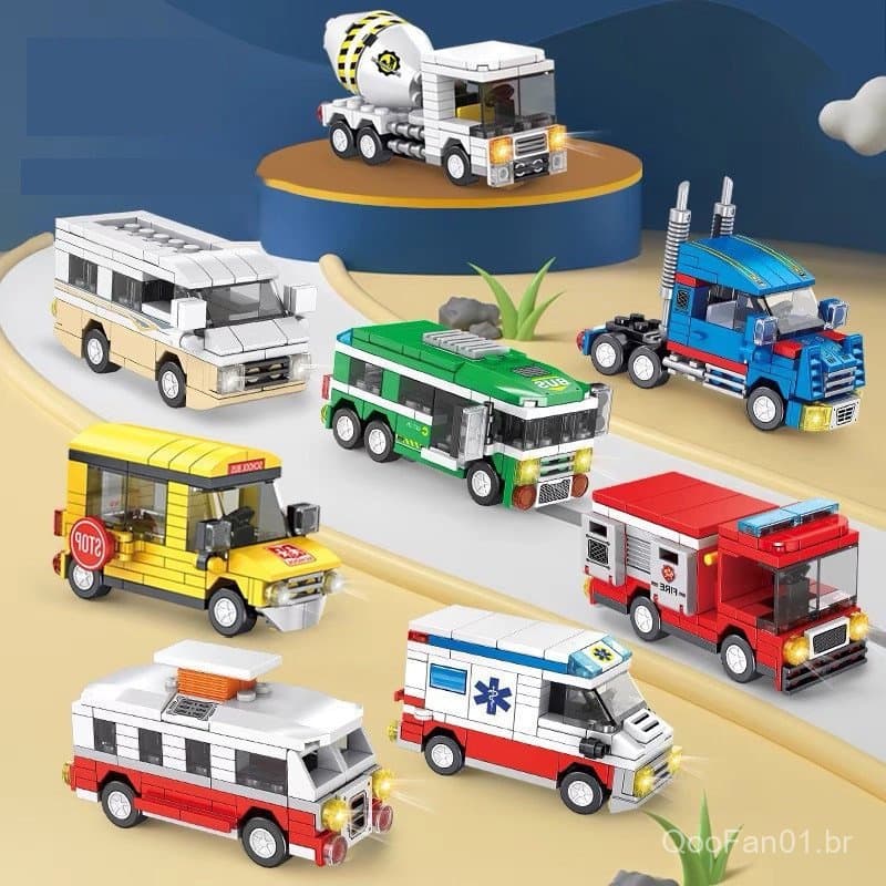 Carro Urbano de Pequenas Partículas Compatível com Blocos de Montar Lego, Brinquedo Educativo de Montagem para Crianças,