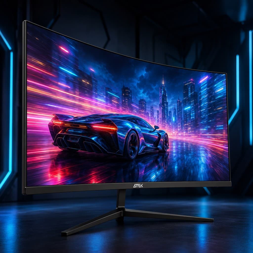 Monitor Gamer Curvo 27" Full HD 180Hz 1ms AMD FreeSync Compatível G-Sync DP HDMI Aitek DELTA-M2712AC