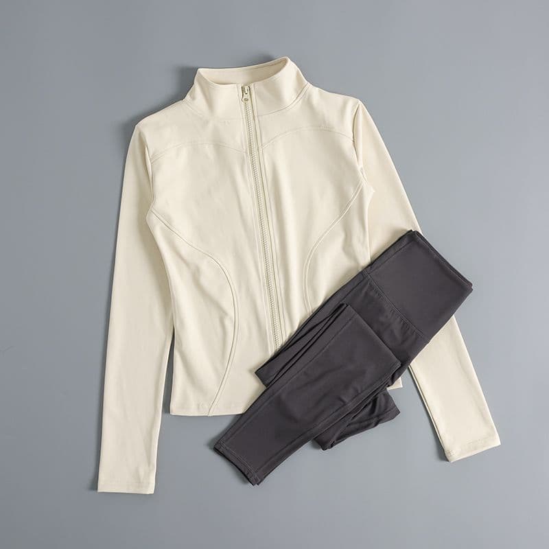 Gola roupas de Fitness feminino outono inverno manhã correndo terno esportivo roupas Yoga outono inverno 2026 ciclismo a