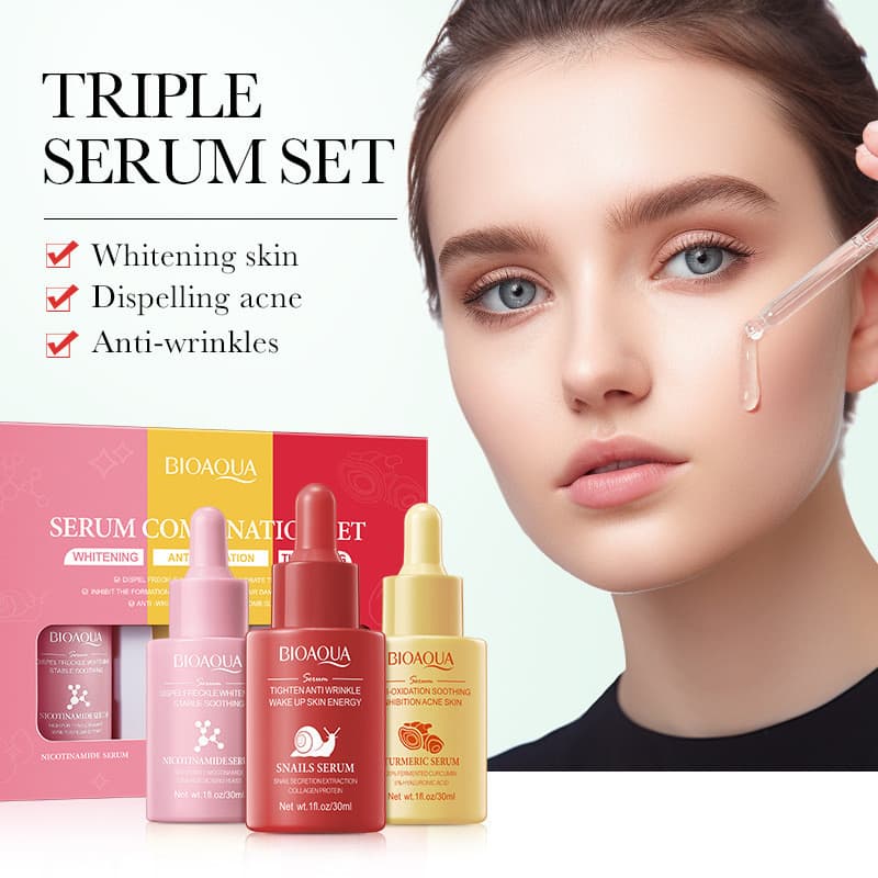 Conjunto De Soro De Ácido Hialurônico De Retinol Com Vitamina C De 3 Peças : Essência Hidratante E Nutritiva Para Cuidad