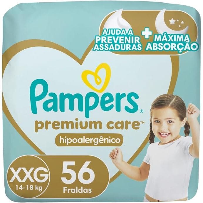 Fralda Pampers Premium Care Tamanho XXG 56 Unidades
