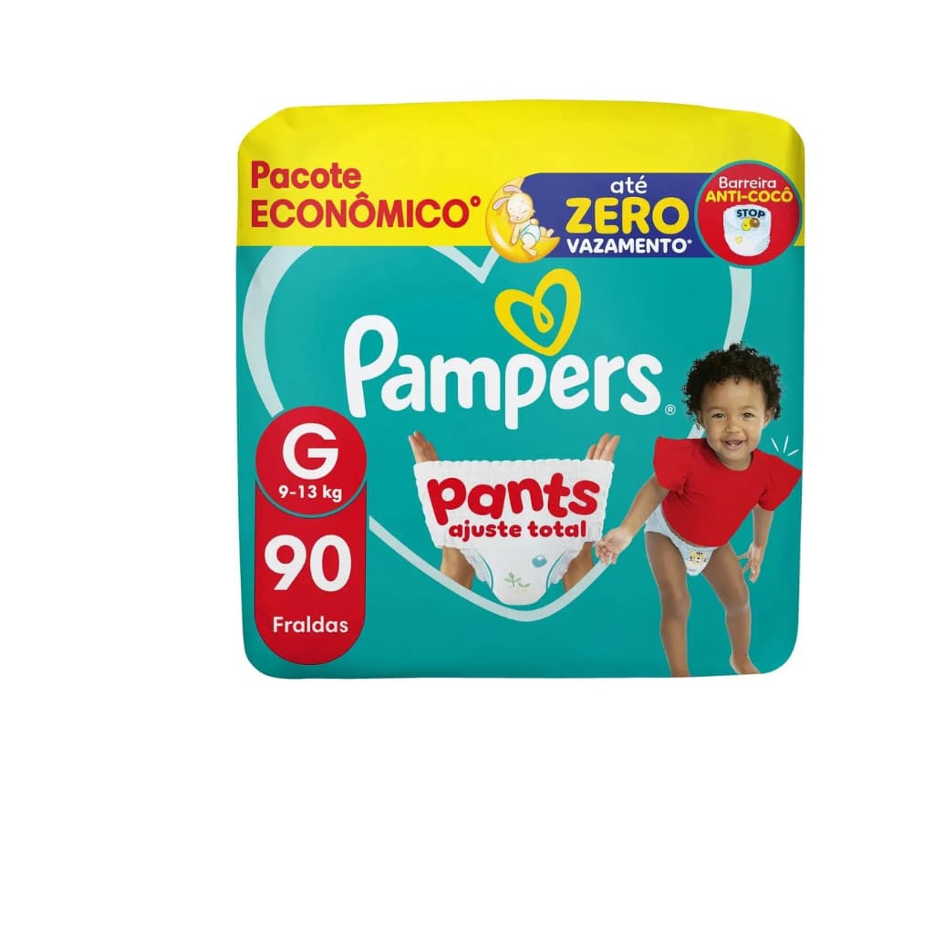 Fralda Infantil Pampers Pants Ajuste Total G 90UN