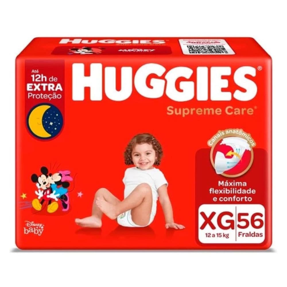 FRALDA DISNEY SUPREME CARE HIPER TAM XG 56UN HUGGIES
