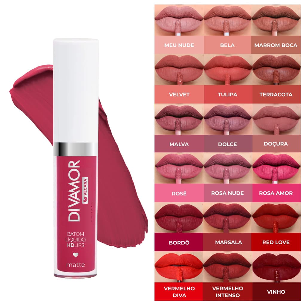 BATOM LIQUIDO MATTE DIVAMOR 4,5ML