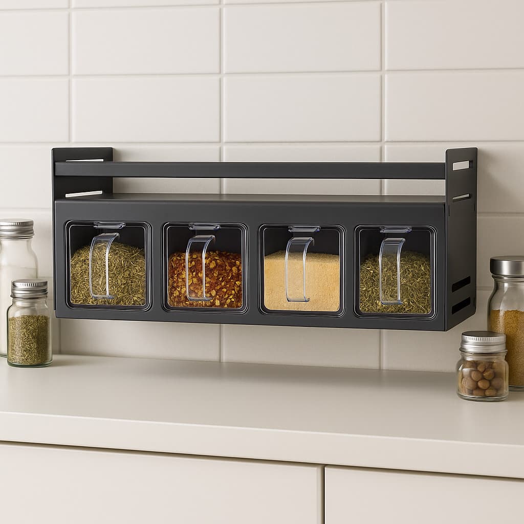 Prateleira de Temperos Inox para Parede 36 cm Organizador de Cozinha Rack Multiuso