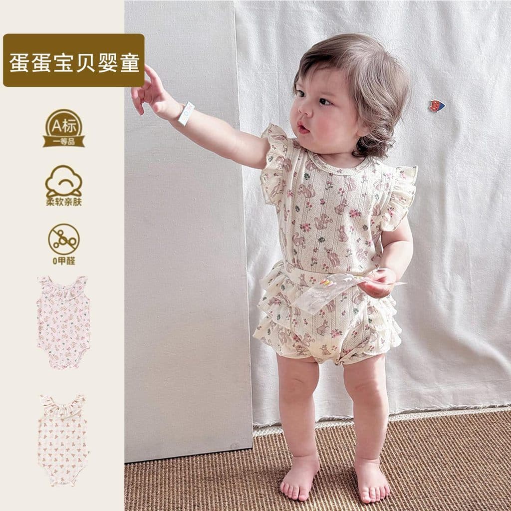 Verão bebê menina de uma peça bebê de uma peça bebê de uma peça de um ano de idade Super bonito roupas de verã