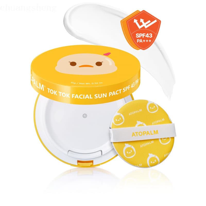 ATOPALM |   Tok Tok Protetor Solar Facial |   Protetor Solar Cushion SPF43 PA+++ |   Protetor solar coreano |   Para Pel