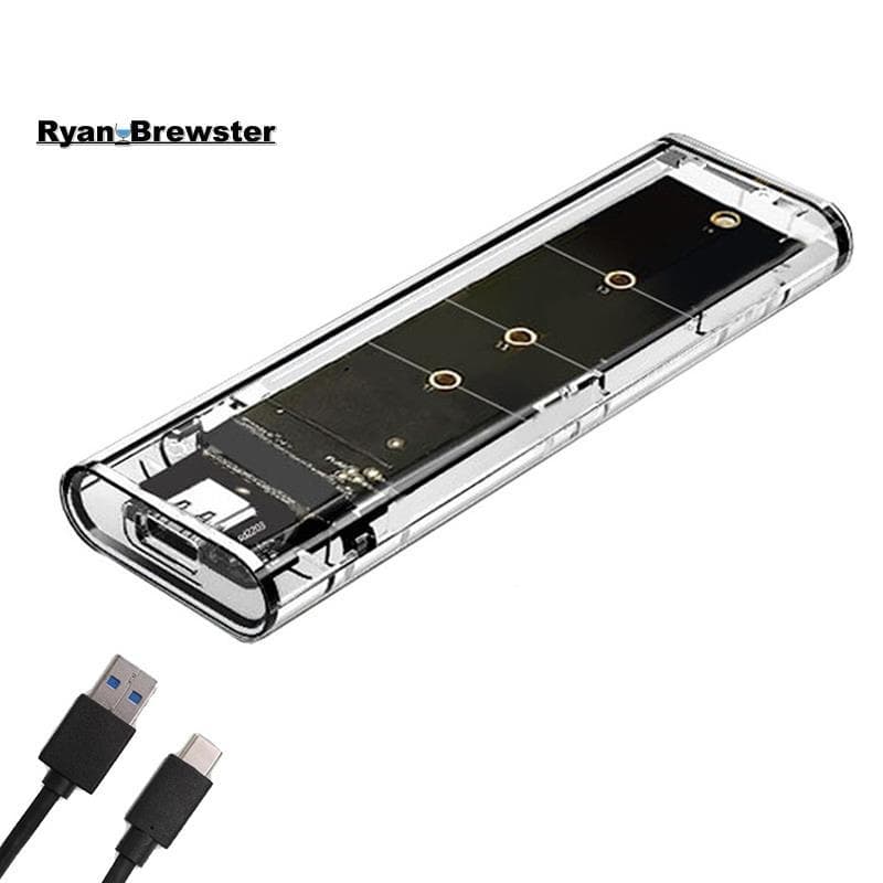 [Preferência R] M . 2 NGFF SATA Protocolo Duplo SSD Case Transparente USB Tipo C 10Gbps PCI-E M2 Gabinete Externo Caixa 