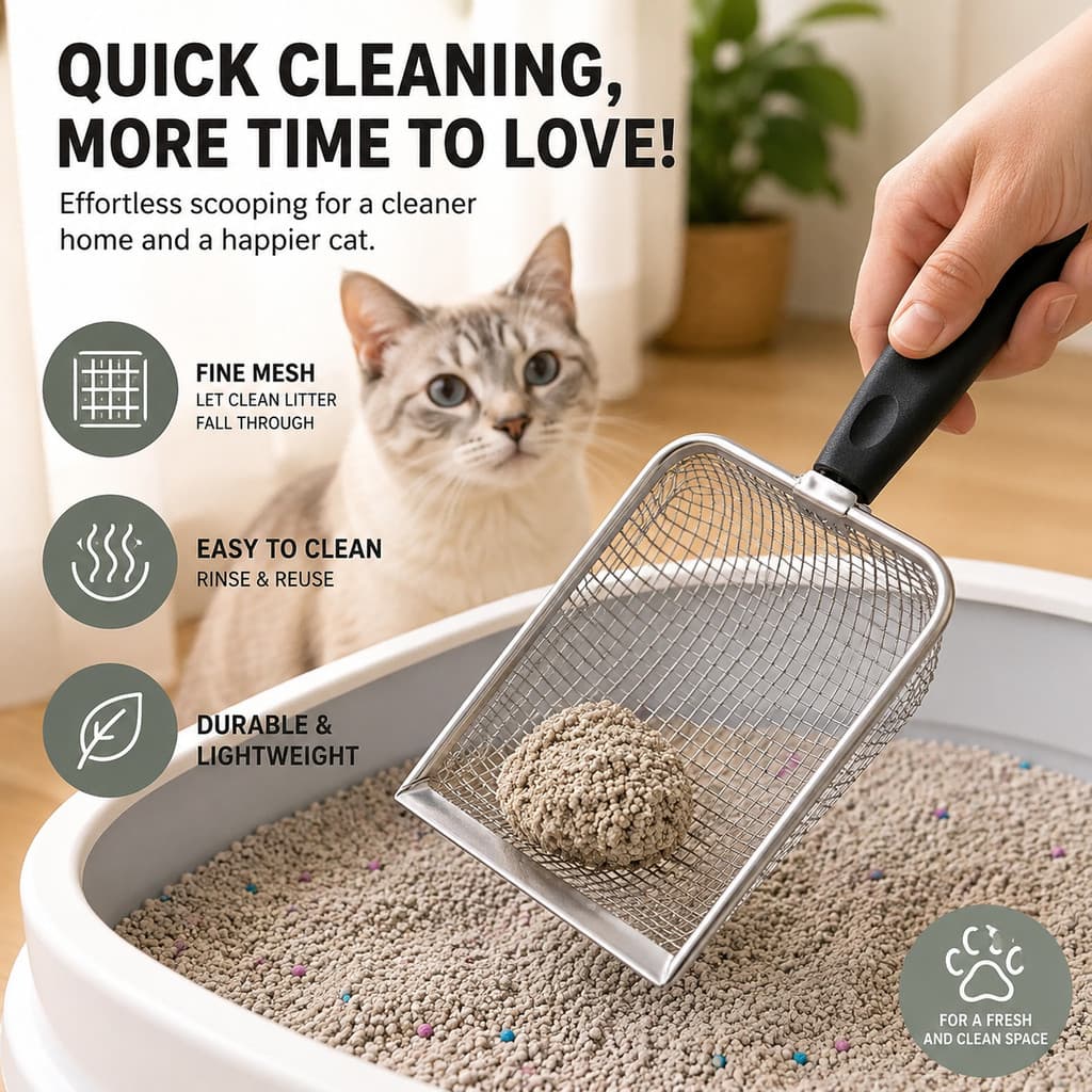 1/2/3/ Pcs  PeçAs De Raspador Para Limpeza De Areia De Gato Em AçO InoxidáVel - Malha Fina Para Caixas SanitáRias