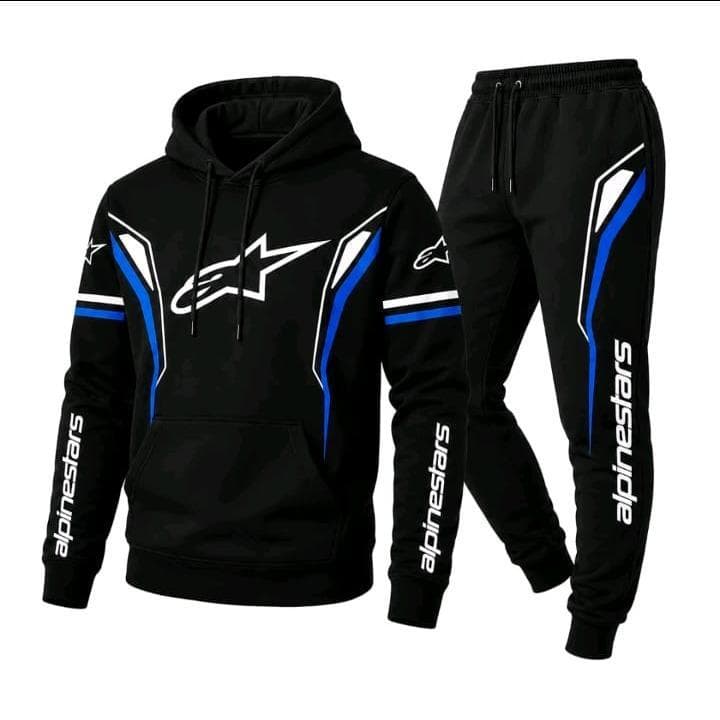 Conjunto Moletom Masculino Feminino Motoqueiro com Capuz | Blusa e Calça de Moletom Inverno P ao GG Confortável Casual