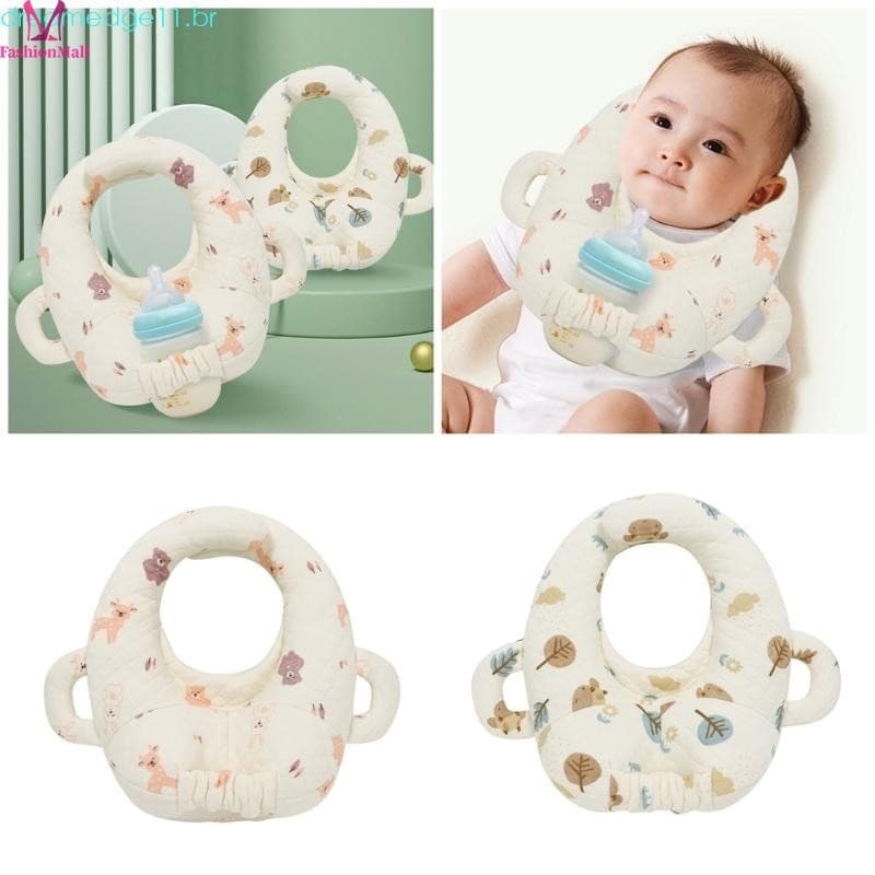 Almofada De Autocuidado Para Bebê Com Padrão De Desenho Animado-Suporte Mamadeira Bebês