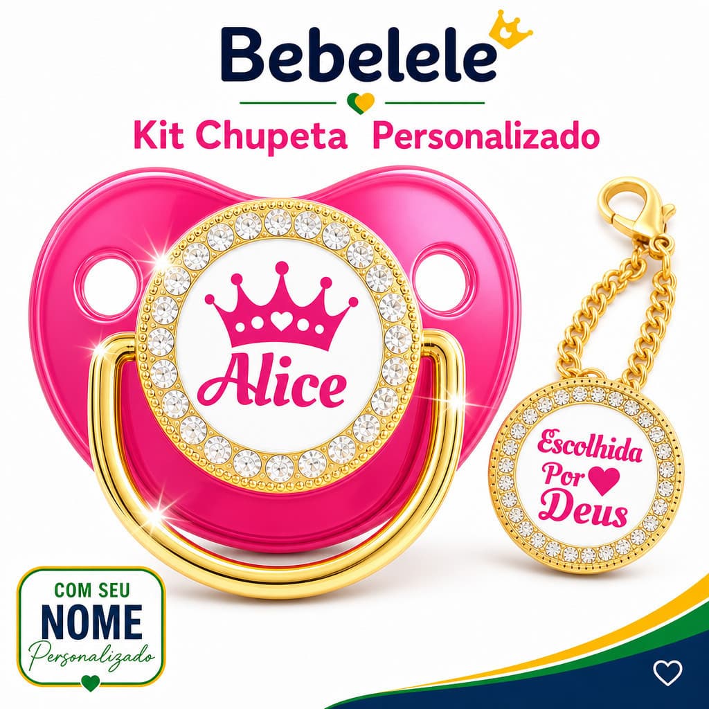 Chupeta para bebês com nome personalizado do bebê, chupeta de silicone BPA Free &NML4