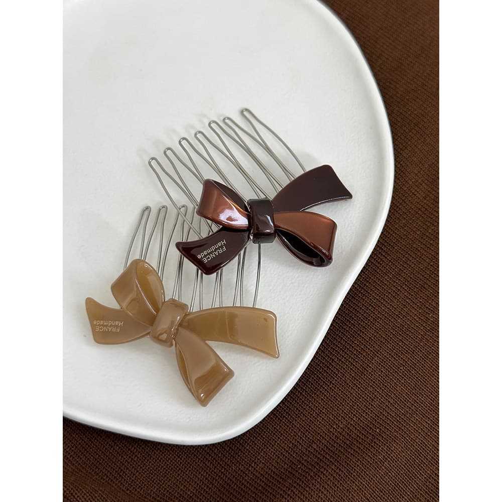 Coreia importada ins estilo francês doce Chocolate leite café cor arco pente de cabelo franja lateral pente pequeno