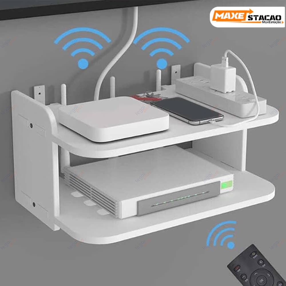 Prateleira MDF Para Parede Suporte Invisível Suporta Roteador Modem Aparelho de TV e Video Game Console 