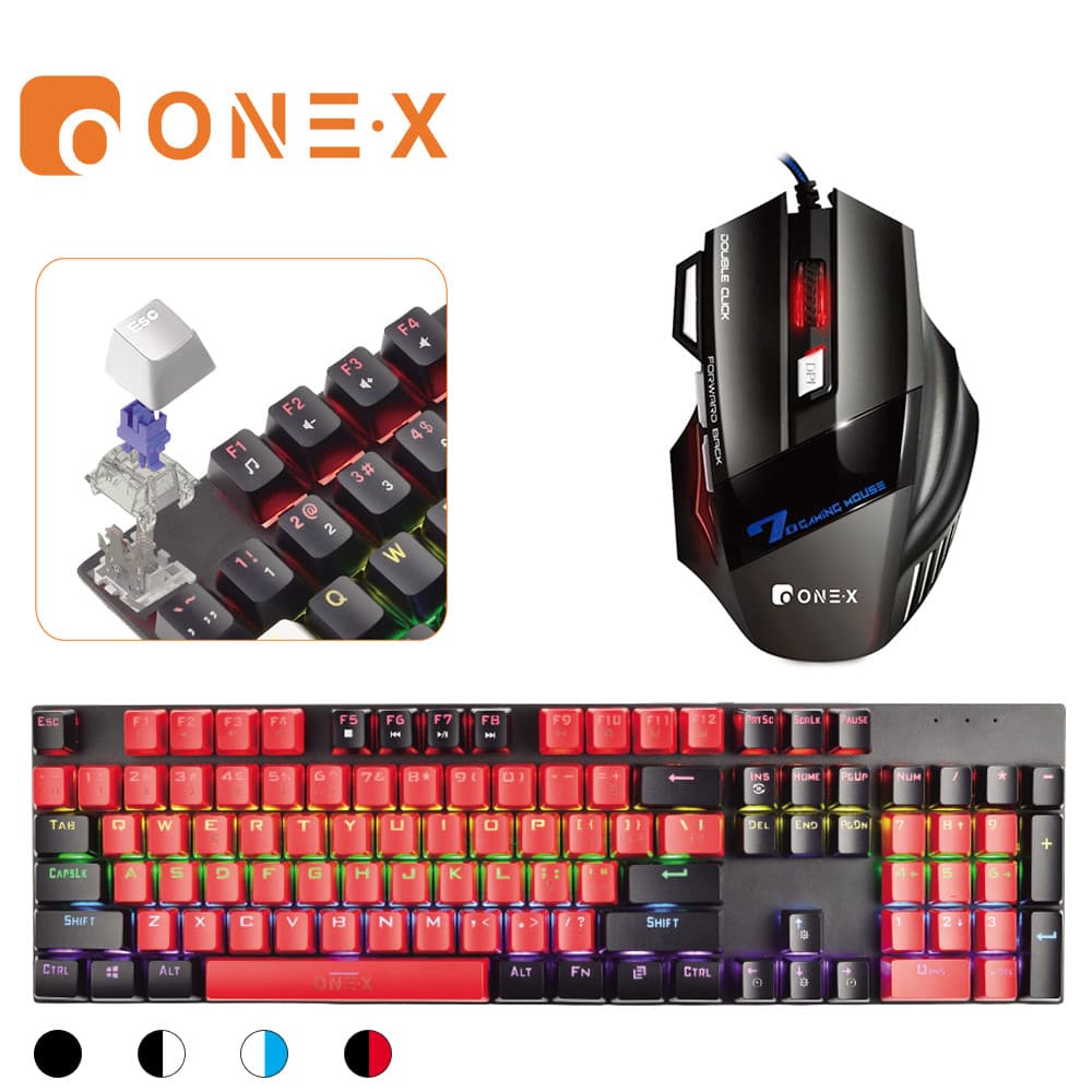 💡 Teclado Mecânico RGB + Mouse Ergonômico | Plug and Play Fio Reforçado Para Jogos E Escritório