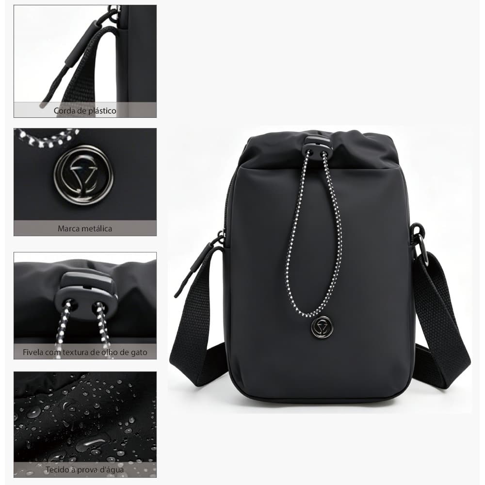 Bolsa de copo multifuncional feminina com estilo, compacta e portátil, à prova d'água, que pode acomodar o celular