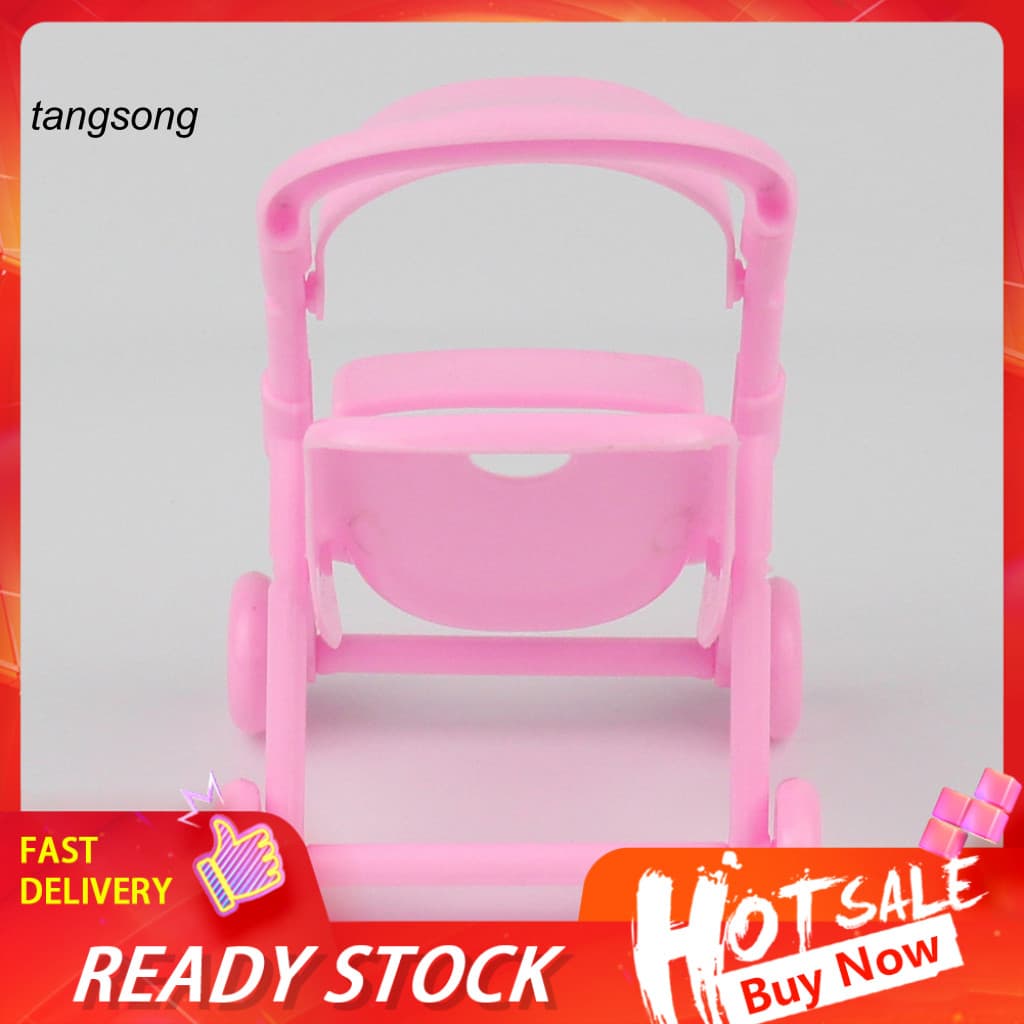 Tang Simulação Carrinho De Bebê Anti-Deformado Criativo Plástico Rosa Boneca Adereços De Tiro