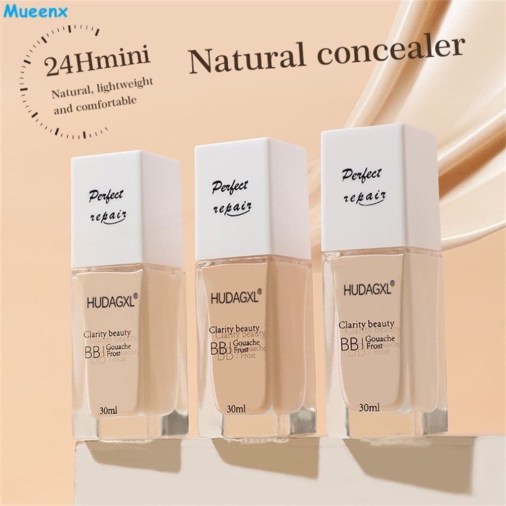 Base líquida fácil de aplicar, textura delicada, prática, maquiagem facial, disfarça poros, base líquida corretiva