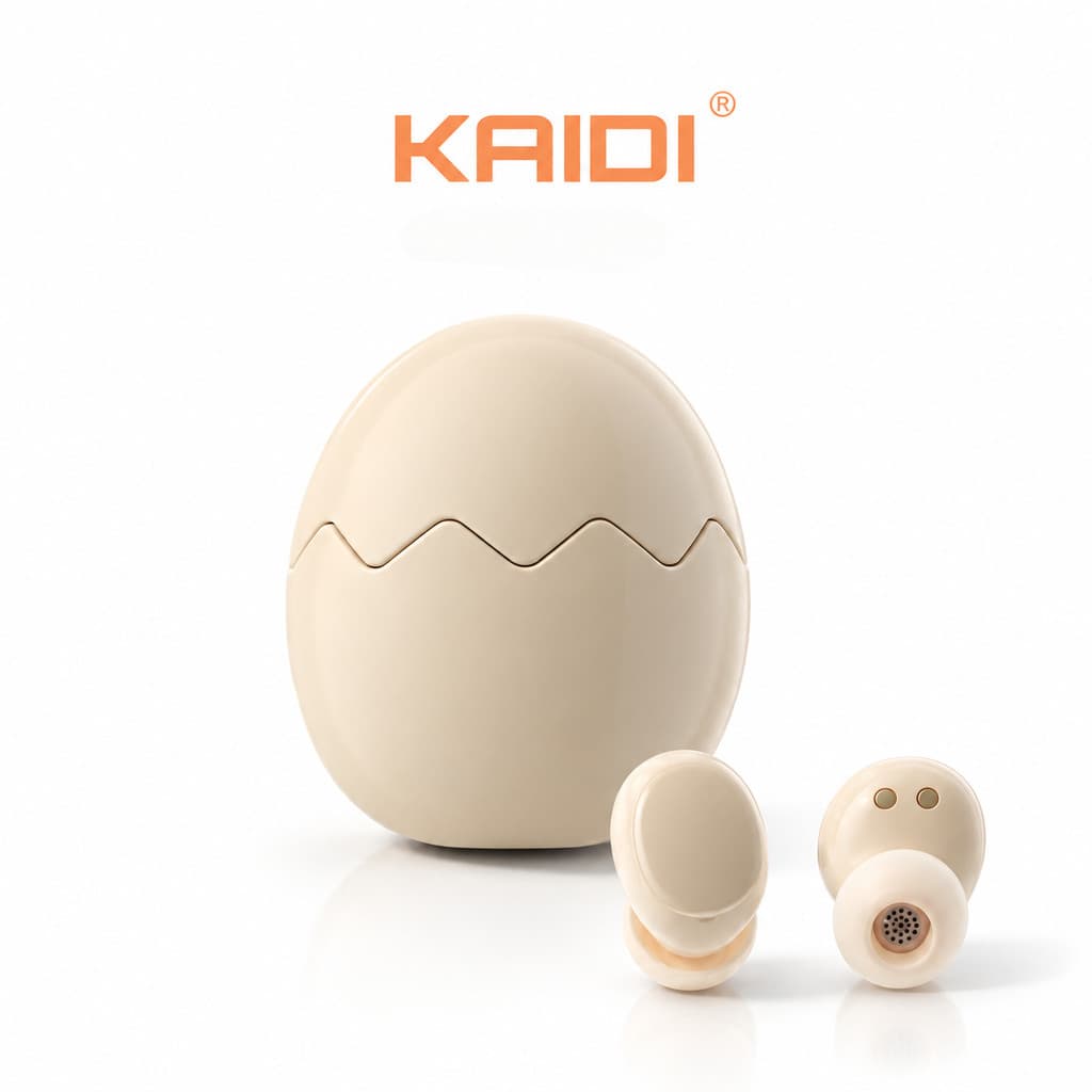 Fone Bluetooth TWS Mini KAIDI FT-1101 Formato de Ovo Fofo para Estudo e Dia a Dia