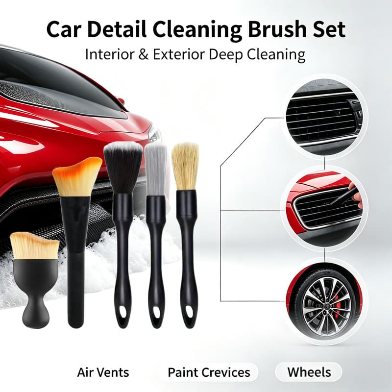Limpeza Interior Do Carro Escova Kit 5 Escova Macia Painel SaíDa De Ar‑Condicionado Frestas Carro Limpeza Interior