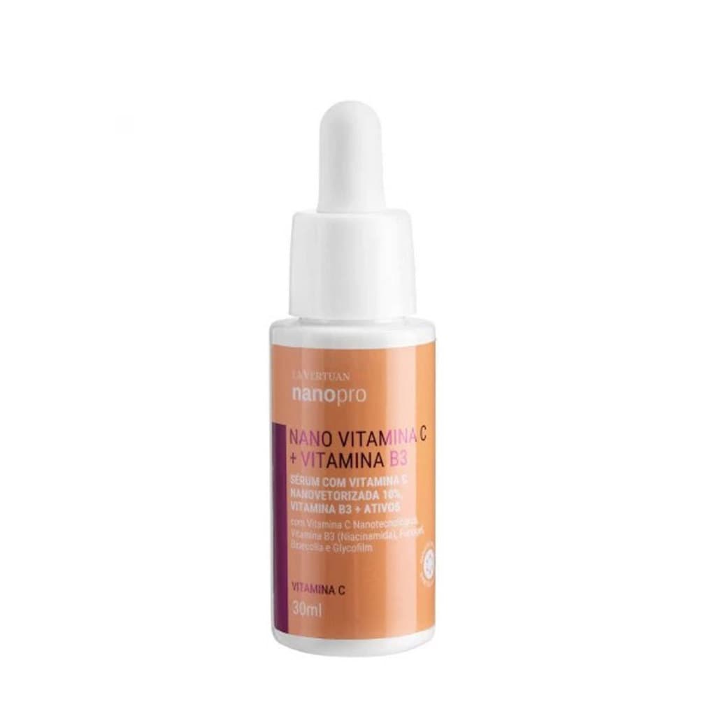 Sérum Facial com Vitamina C Nanovetorizada 10% + Vitamina B3 + Ativos 30ml La Vertuan
