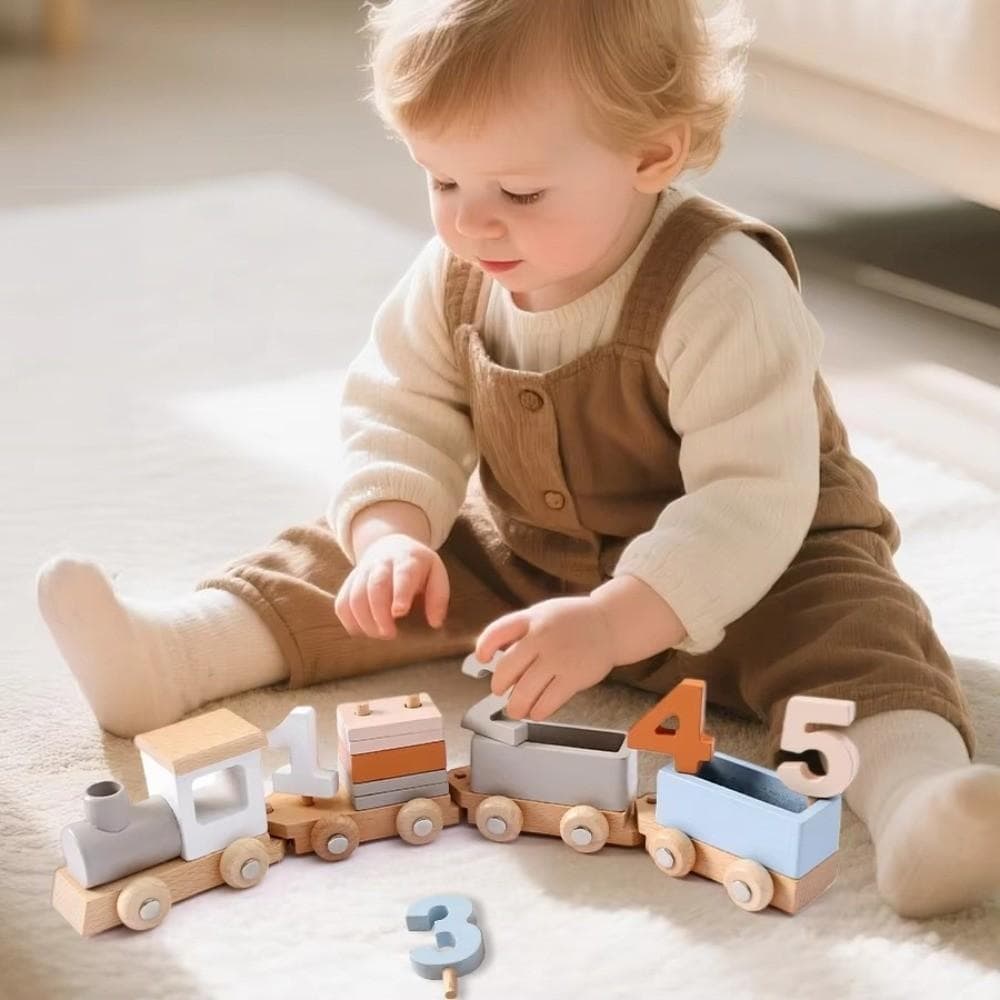 Brinquedo De Trem , Blocos De Carrinho Prático , Números Montessori Brinquedos Educativos