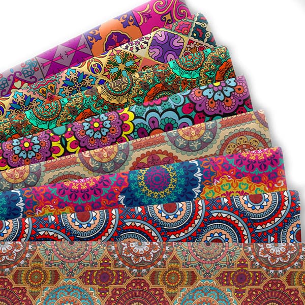 Tecido Tricoline Digital Estampado Estampas Mandalas Cerâmica Artesanato Costura Patchwork
