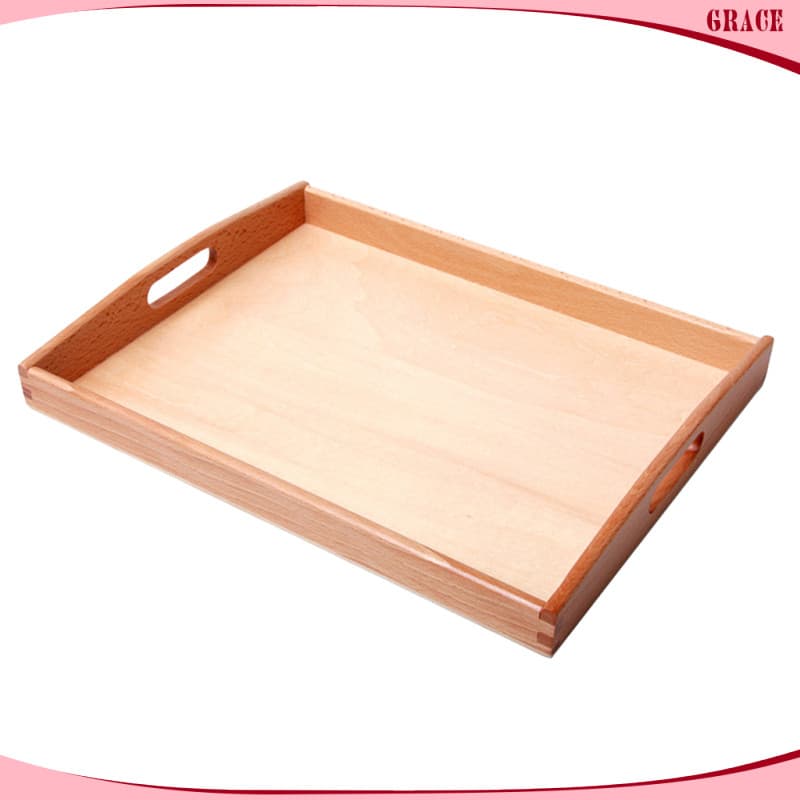 [Grace_sz] Bandejas De Madeira De Brinquedo Montessori Com Alças Brinquedos Educativos Para Crianças Bebês-S