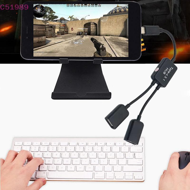[kaan] Micro USB/Tipo C Para 2 OTG Cabo HUB De Porta Dupla Y Splitter tablet PC Android Adaptador Conversor BR