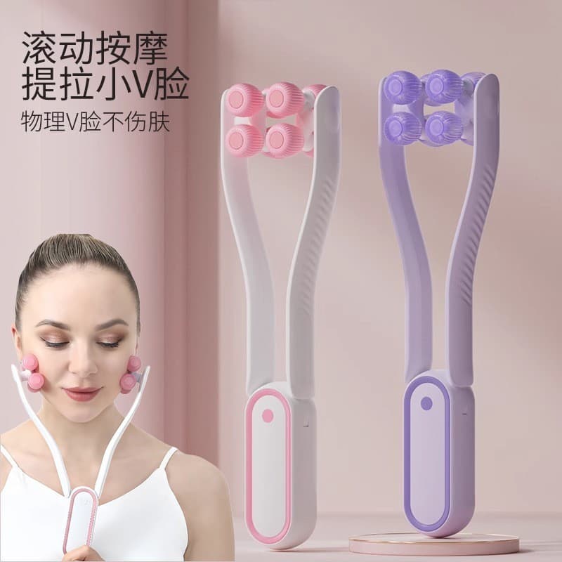 Rolo facial massageador portátil massageador facial queixo duplo V rosto mordida muscular treinamento facial levantament