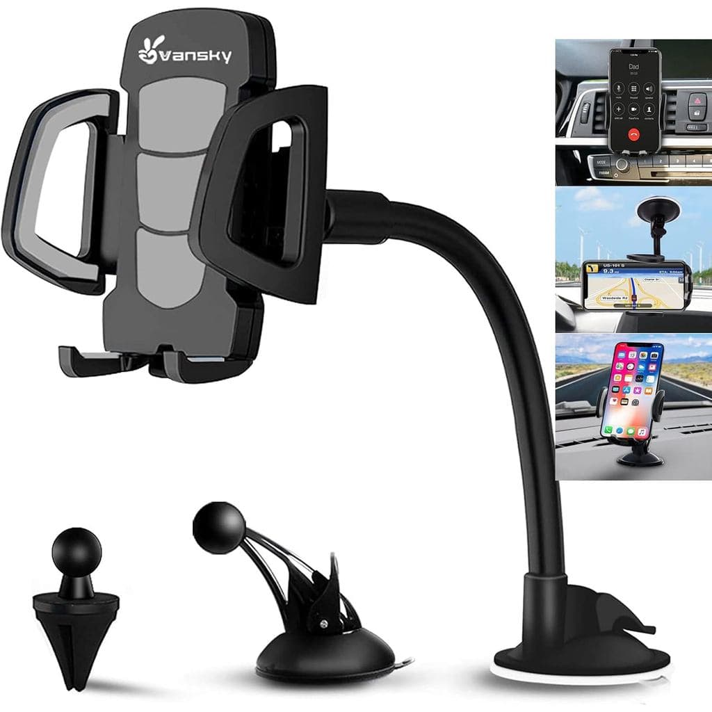 Suporte de Telefone para Carro Vansky, Suporte Universal 3 em 1 para Celular, Suporte para Saída de Ar do Carro, Suporte