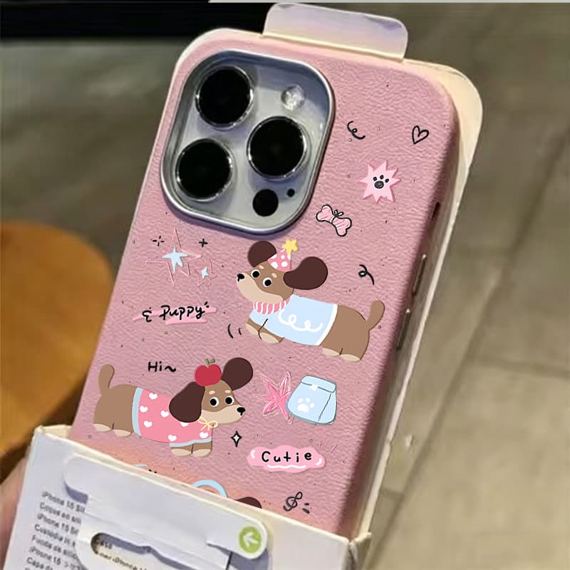 Capinha para iPhone 17/16/15/14/13/12 Pro Max Capa de celular divertida com estampa de dachshund, capa macia à prova