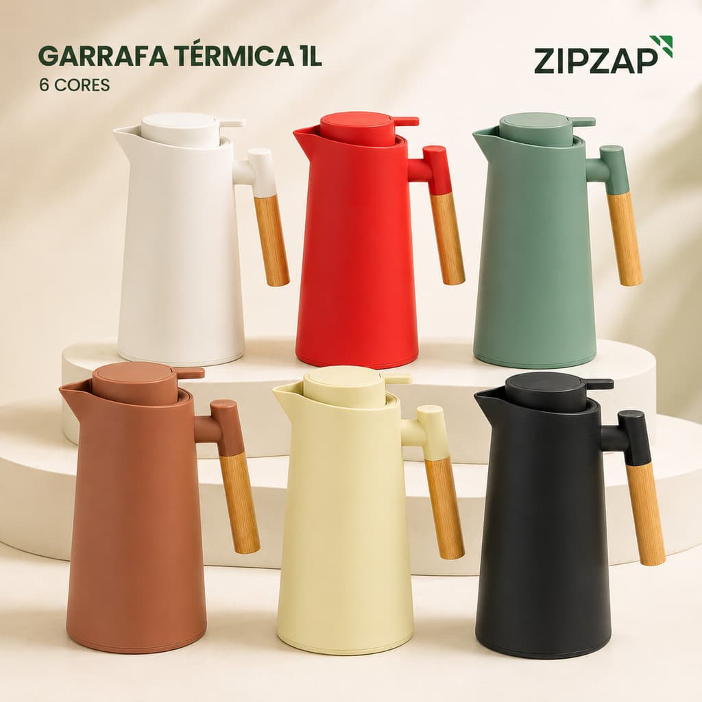 Garrafa Jarra Térmica Com Termômetro Digital Para Café Chá Leite1L