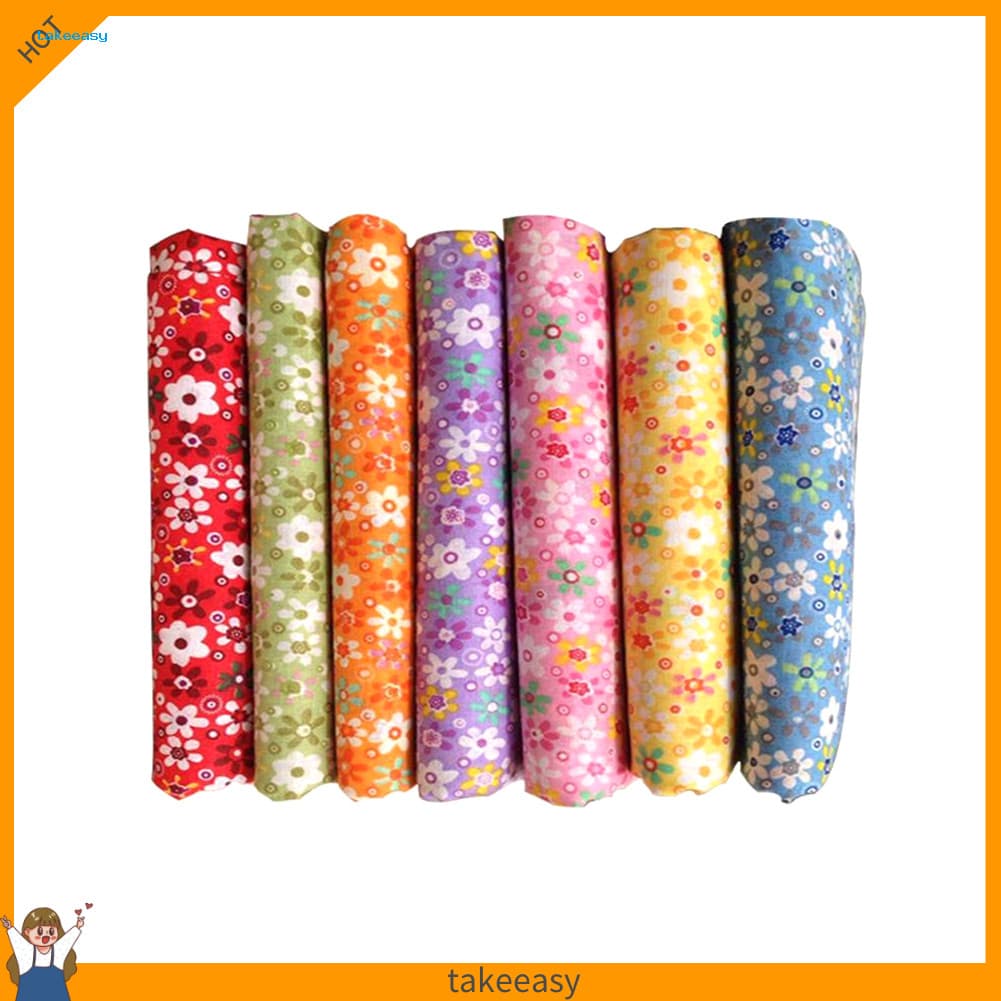 7 Unidades 25 Cm X Estampa Floral DIY Patchwork Tecido De Algodão Costura Pano Acolchoado