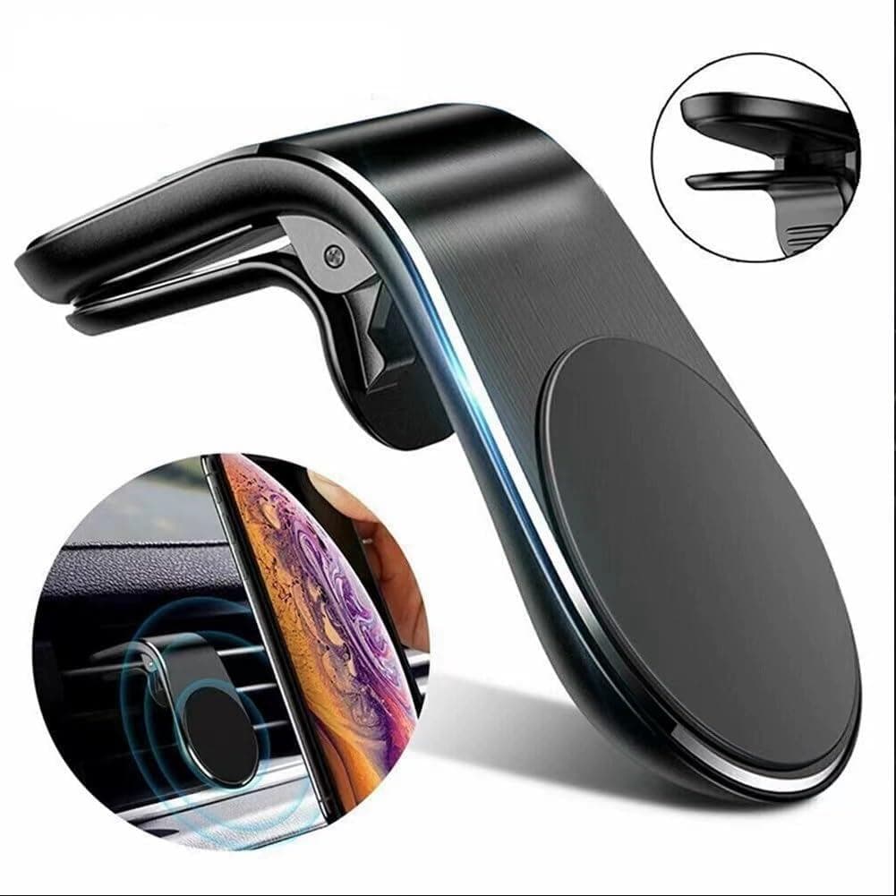 Suporte magnético para celular de carro, suporte de fixação em L, adequado para GPS de painel de carro, suporte