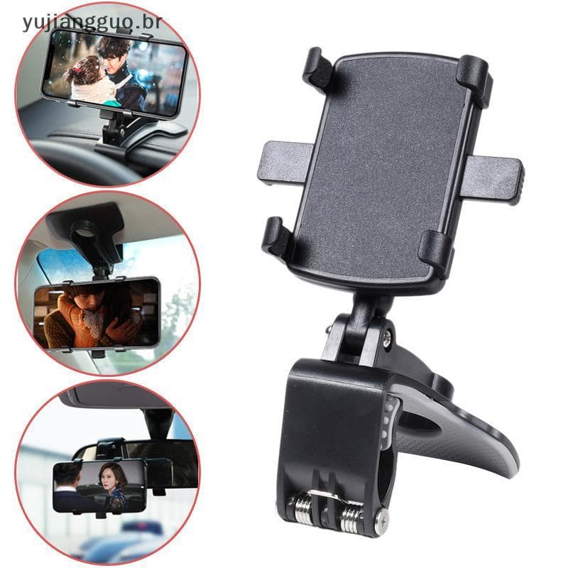 # Novo Suporte Para Telefone Painel De Carro Celular Clipes Giratórios Smartphone Braet Montagem Em Espelho Com Viseira 