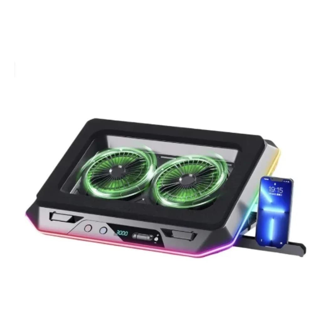 Cooler Base Notebook Gamer Com Suporte Celular Aikino