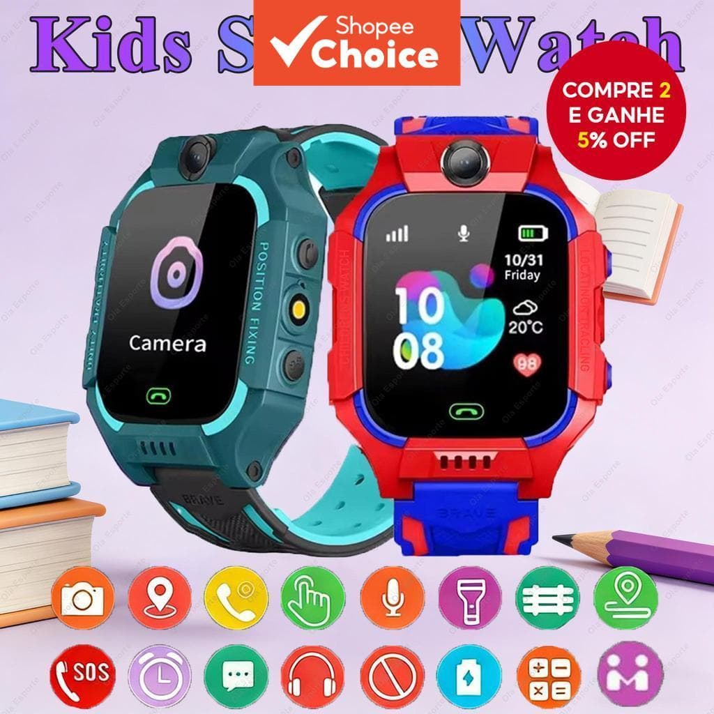 Crianças Relógio Inteligente 2G SOS Localização Cartão Sim Chamada Smartwatch Câmera HD À Prova Dwaterproof Água Present