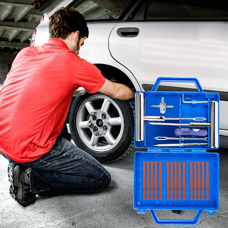 Kit de caixa de ferramentas para reparo de carro, kit de emergência para pneus de motocicleta, caixa de ferramentas para