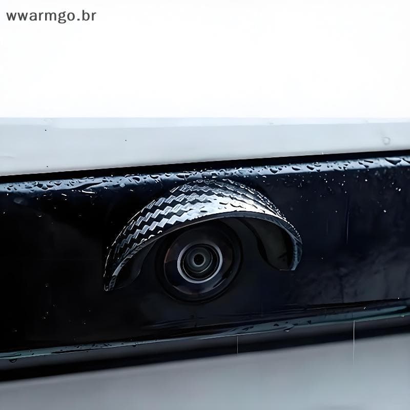 Capa De Chuva Para Câmera De Backup De Carro De Fibra De Carbono WWARM , Viseira Solar Antirreflexo Visão Traseira