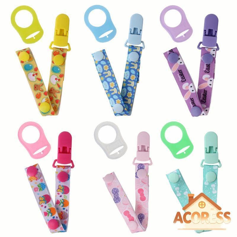 ACO * Chic Flexível Chupetas Bebê Clipes Mordedores Para Chuveiro 6 Opções Chupeta Dentição Cinta Binky Holder