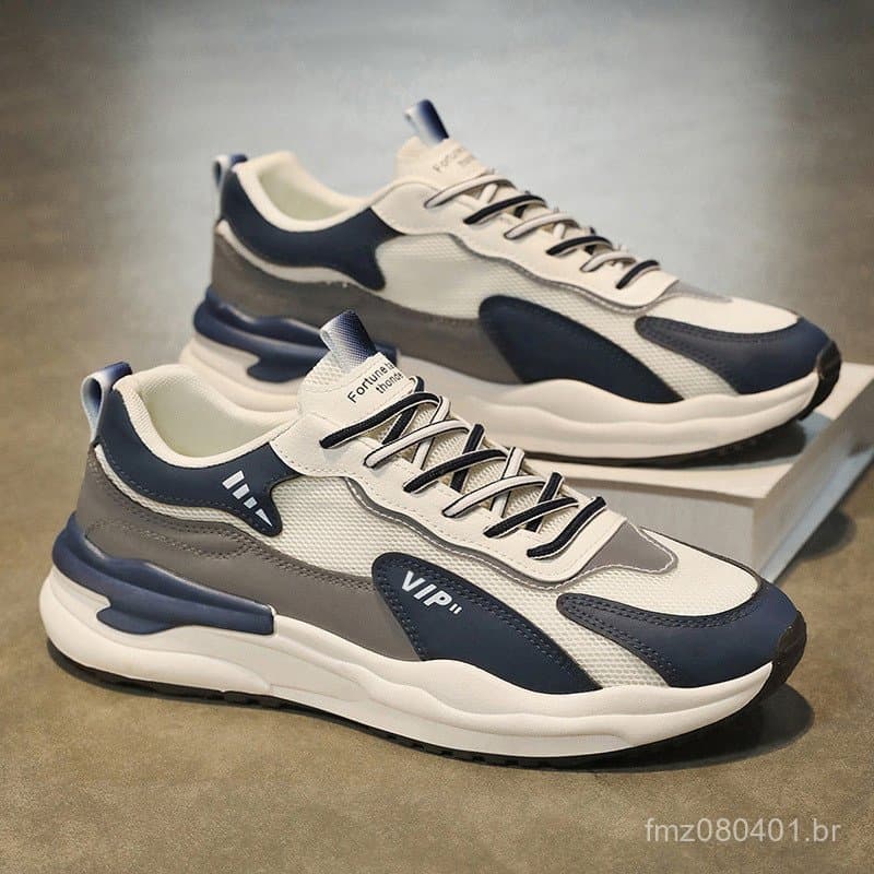 Novos modelos de primavera de calçados masculinos da moda, tênis esportivos casuais respiráveis, tênis estilosos QMOT